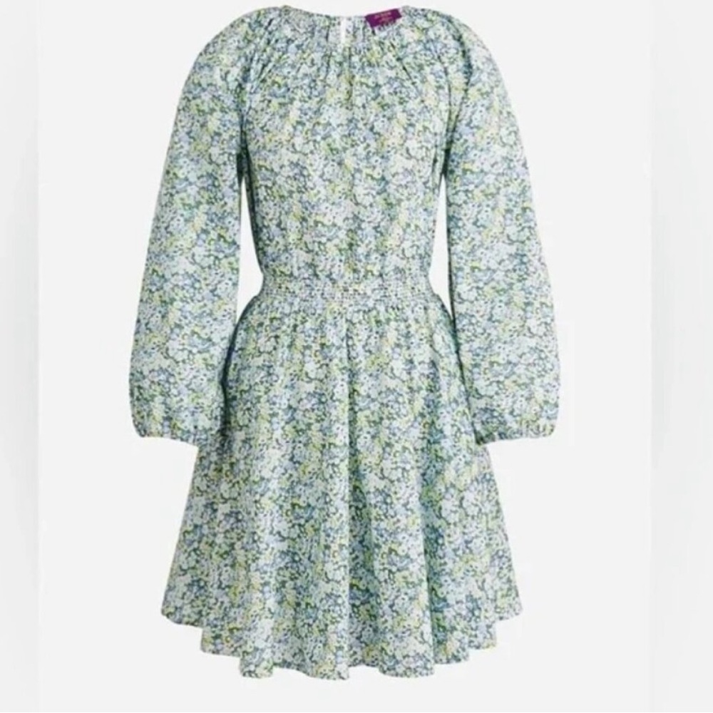 J Crew Liberty Thorpe Hill Fabric Palermo Smocked-Waist Floral Dress Size Medium